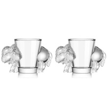 Shark Shot Glasses Set of 2 with Unique Shark Shape, Crystal Clear Finish, Ideal for Parties