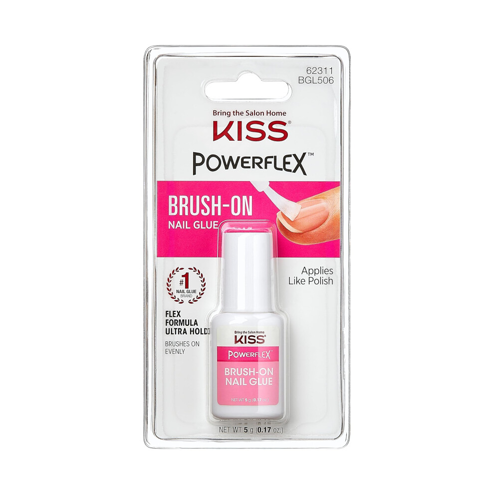 Photos - Other Cosmetics Kiss Powerflex Brush-On Nail Glue, Flex Formula for Ultra Hold of False Nails, Instantly Repairs Breaks and Tears 