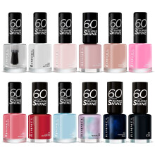 RIMMEL LONDON - 60 Seconds Super Shine Nail Polish Set - Super Glossy, Ultra Shiny Finish - Precise One Stroke Application - Up To