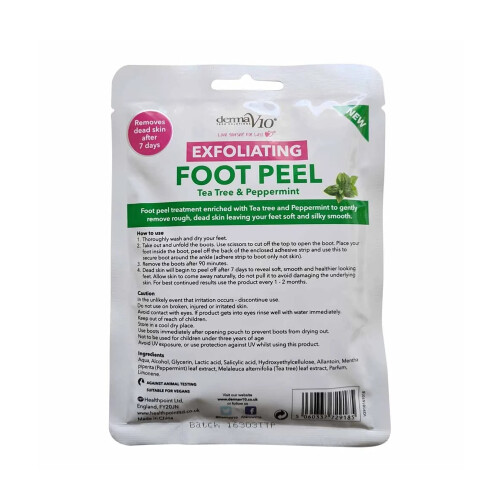 DermaV10 Exfoliating Foot Peel Tea Tree and Peppermint 1 Pair 1