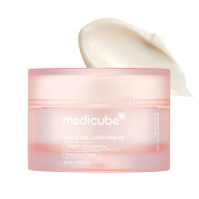 medicube Triple Collagen Cream Hydrating & Firming Moisturiser With Hyaluronic Acid, Premium Elastin, Shea Butter Wrinkle Care 1.6