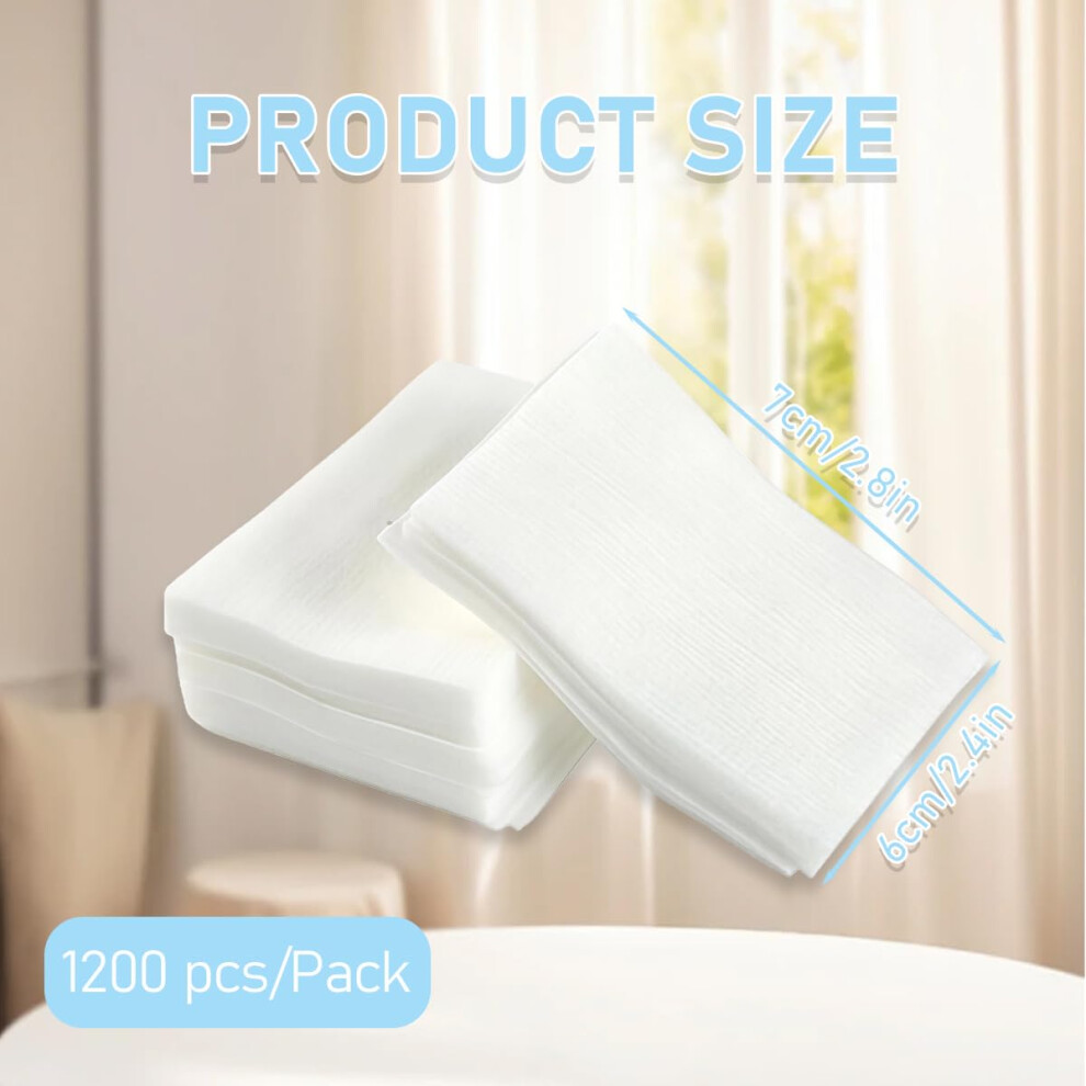 Oheetu 1200Pcs Cotton Pads Makeup Remover Pad Soft Lintfree Square Facial Cl