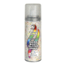 Colour Culture Glitter Hair & Body Spray - 125ml | Multicolour Temporary Hair Colour Spray | Washable, Quick-Drying, Waterproof &