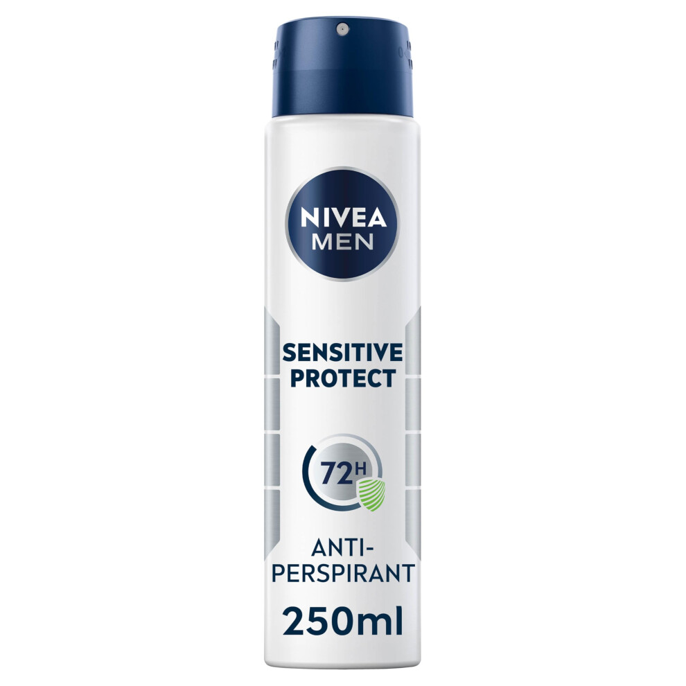 Nivea Men Sensitive Protect Spray (250Ml), Long-Lasting Deodorant Spray For 72H Protection, Gentle Anti-Perspirant For Sensitive Skin -Pack Of 6