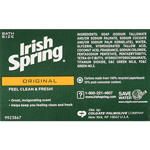Irish Spring Soap Deodorant Original 8 BAR X 113G VALUE PACK 1
