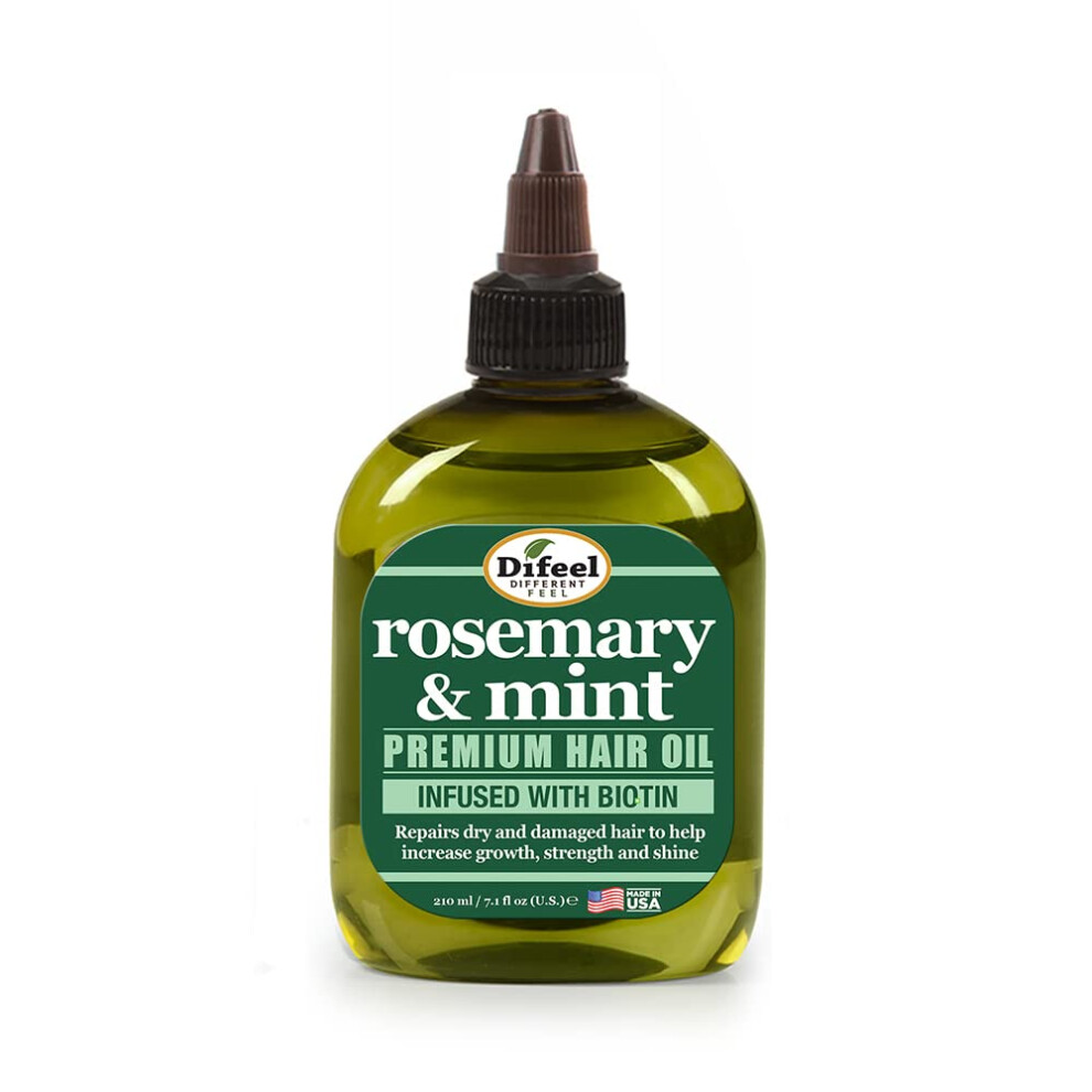 Difeel Rosemary And Premium Hair Oil With Biotin 210 Ml - Rosemary Mint Oil Enriched With Biotin