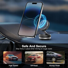 Phone Holder for , 360 Adjustable Suction Cup Phone Mount, Foldable & Portable Vacuum Magnetic Phone Stand