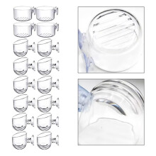 16 Szt Aquatic Plant Cups Kit Przezroczysty Akrylowy Zestaw Doniczek na Rośliny Wodne z Przyssawką, Dekoracja Akwarium 2 Kształty A