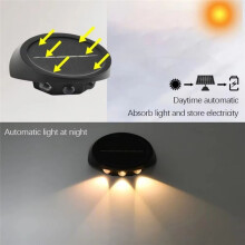 Waterproof Solar Wall Lights,Outdoor 3 LED Fence Lamp for Garden, Yard Decoration, Efficient Wall Washer Lights B