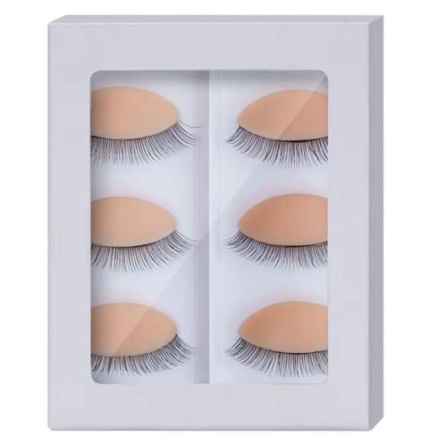 Replacement Eyelids for Eyelash Mannequin , Removable Eyelid with Eyelashes Extension Training Lash Mannequin  B