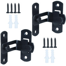 2 Pack 90 Barn Door Lock Flip Latch, Rust Resistant Heavy Duty 360 Rotation for Wooden Doors