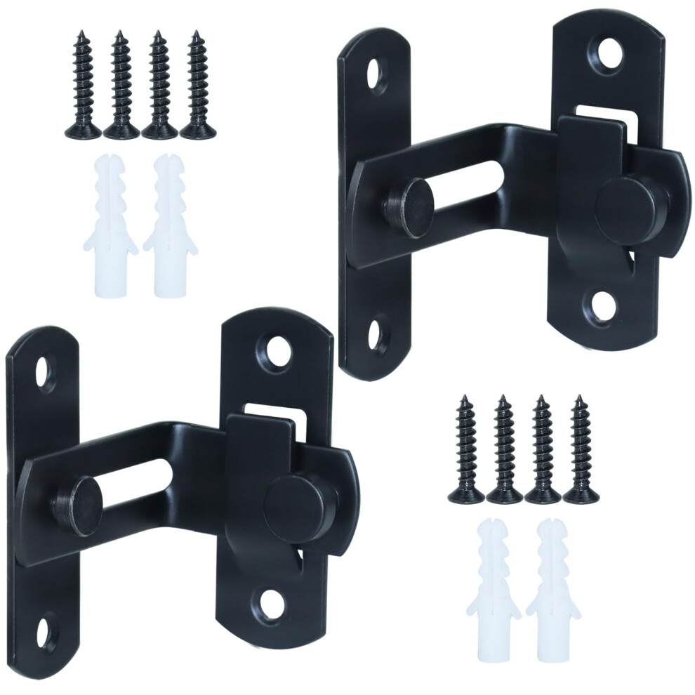2 Pack 90 Barn Door Lock Flip Latch, Rust Resistant Heavy Duty 360 Rotation For Wooden Doors 9771547224587