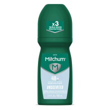 Mitchum Roll-On Antiperspirant and Deodorant for Men, Unscented, 3.4 Fluid Ounce