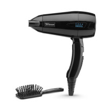 TRESemme Smooth Lustre Folding 2000 Travel Dryer, lightweight 2000W hair dryer with folding handle, includes mini hairbrush, dual