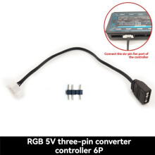 Fan Adapter Cable 6Pin to 5V ARGB 3Pin Converter Cord 5V 3-Pin to 6 Pin for Coolmoon Fan Controller Adaptor Connector
