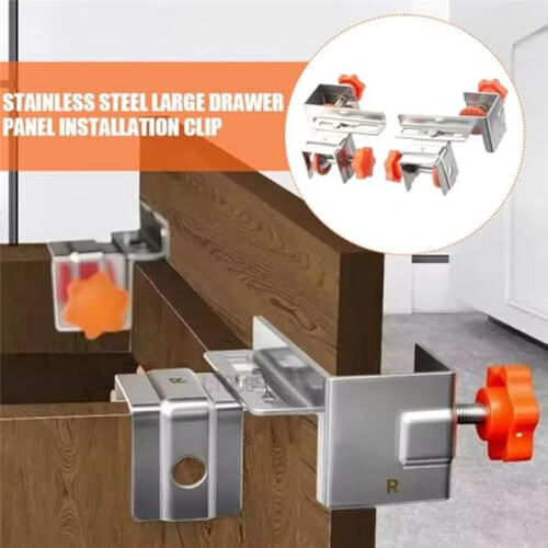 2Pack Drawer Front Installation Clamps-Adjustable Heavy-Duty Drawer Fixing Clips for Face Frame Cabinets,Alignment Tool 1