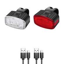 USB Rechargeable Bike Light Set,High-Intensity LED Front and Rear Bicycle Lights,Waterproof Cycling Flashlight for Road