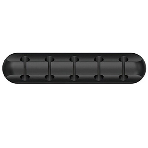 5 Holes Self-Adhesive Power Cord Manager Fixed Chuck Plug Mouse Cable Headset Winder Mobile Phone Data Cable Card Black