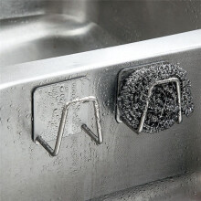 Kitchen Sink Sponge Rack Stainless Steel Drain Storage Holder Self Adhesive Wire Rag Brush Drying Organizer