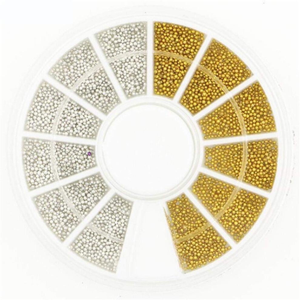 Koulate Nail Art Caviar, Gold Silver Beads Pearls 3D Diy Punk Rivet Gems Manicure Beads Jewels Decoration For Women Manicure