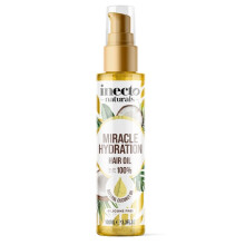 INECTO Naturals Miracle Hydration Hair Oil 100ml, Silicone Free, Vegan Formula. Lightweight for Shiny, Stronger, Conditioned Hair