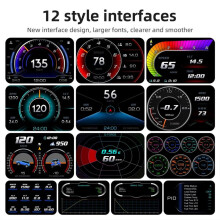 HUD P24 OBD2+GPS Display Computador de Bordo Multifuncional Velocímetro Digital Medidor de Inclinação