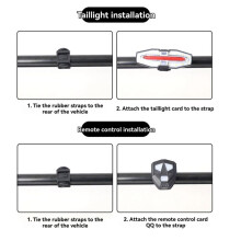 Solar Bike Tail Light with Turn Signals Warning USB Rechargeable Bike Lights Wireless Remote Control Bike Rear Light