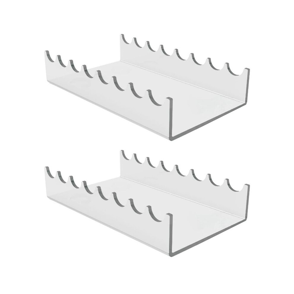 Double Ended Acrylic Makeup Beauty Brush Organizer Holder 8 Slots Cosmetic Storage (CLEAR) 2Pack