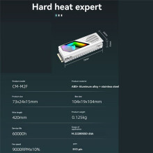 M2 SSD HDD-Koeler ARGB Solid State Drive Warmteafvoervest NVME SSD2280 Messing Koellichaam M2-Koellichaam met Ventilator B