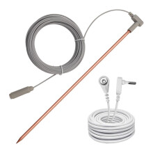 Copper Grounding Rod with 40ft Female Ground Cord, Portable Ground Rod Kit,Great for Grounded Earth Connected Products A