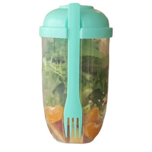 Breakfast Salad Cup Yogurt Cup with Spoon and Lid Large Capacity Portable Multifunctional Breakfast Salad Cup Green