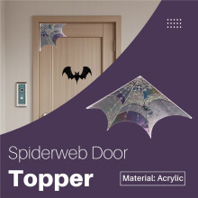 Spiderweb Door Topper,Door Topper Wall Decor,Halloween Door Corner Sign, Webs Stained Arcylic Window Wall Hanging
