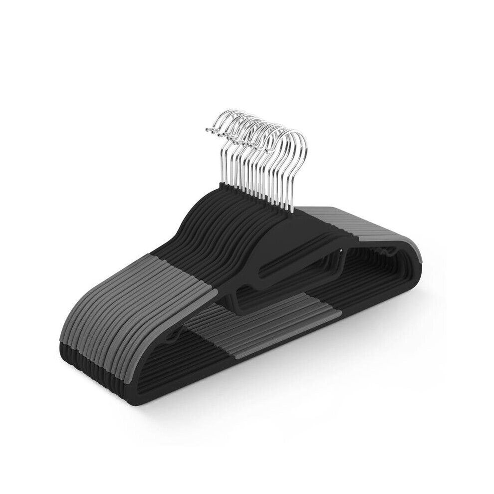 (Black, 30 Pack) Non-Slip Hangers - Durable Slimline Design, Space Saving With 360 Swivel 5063881296530