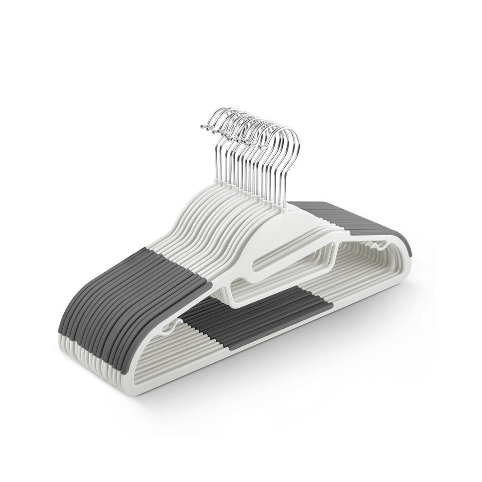 (White, 50 Pack) Non-Slip Hangers - Durable Slimline Design, Space Saving With 360 Swivel 5063881296660
