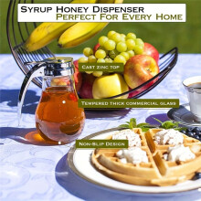 Sirupspender, Tropffreie Sirupflasche Aus Glas für Ahornsirup, Honigspender, Spülmaschinenfester Sirupbehälter Aus Glas