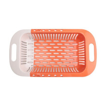 Telescoping Kitchen Washing Vegetable Fruits Plastic Draining Basket Dish Rack Washing Vegetables Sink Strainer B