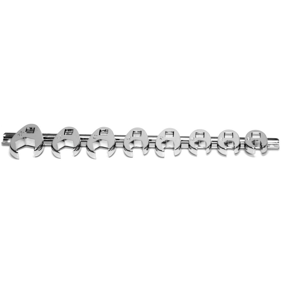 8Piece Metric Crowfoot Wrench Set With Chrome Plated Corrosionresistant Finish For Tight Spaces 9169991247090