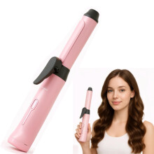 Mini Cordless Curling Wand - Rechargeable Travel Curling Iron with 3 Temperature Levels, Fast Heating & Ceramic Coating Perfect fo
