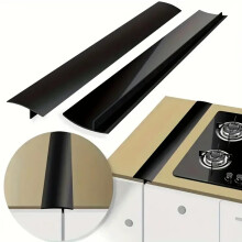 Stove Gap Cover 21in Black Silicone, Heat Resistant Counter Gap Filler, Easy CuttoFit Design