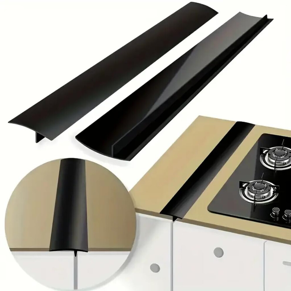 Stove Gap Cover 21In Black Silicone, Heat Resistant Counter Gap Filler, Easy Cuttofit Design 9169991247144