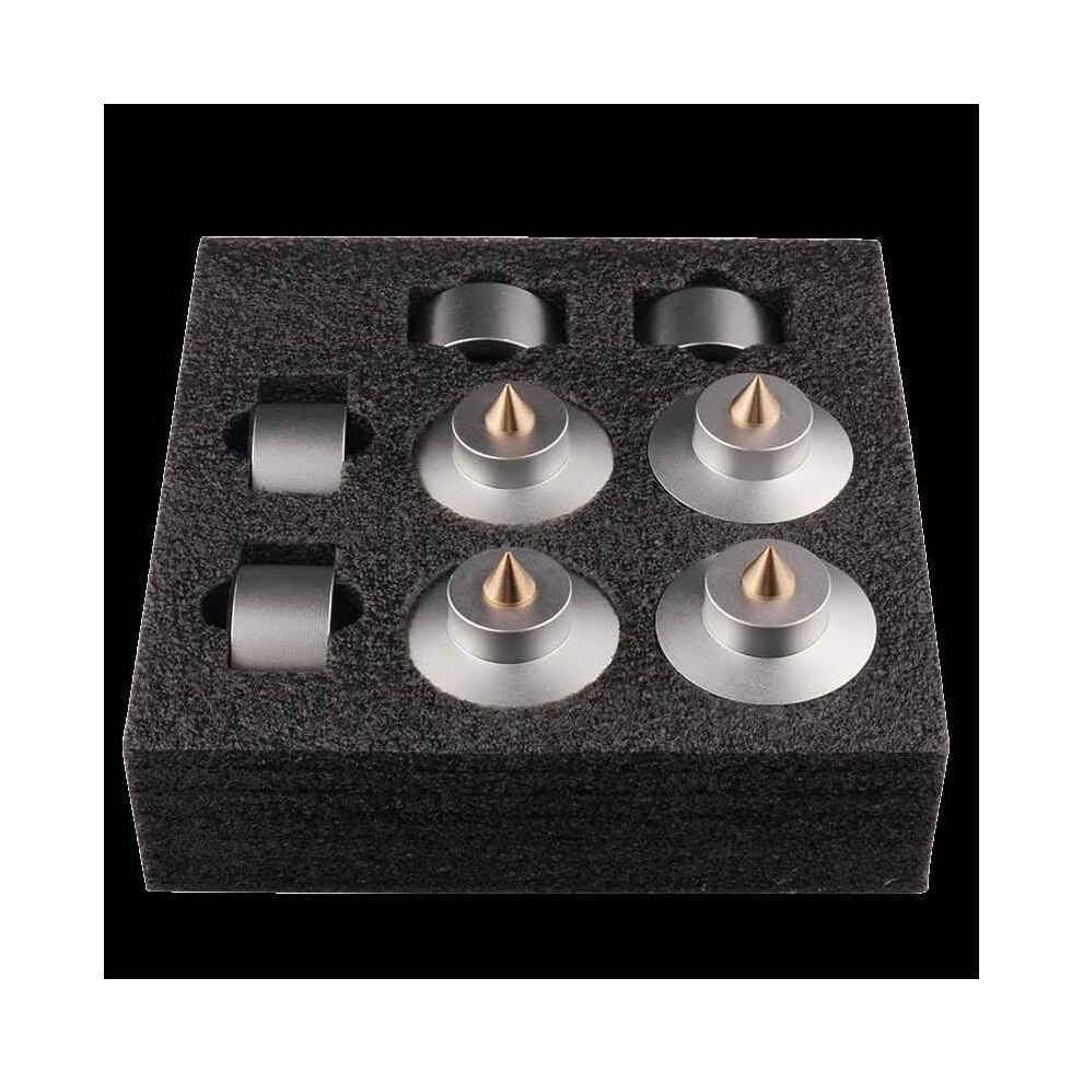4Pcs Aluminum Alloy Audio Amplifier Feet With Vibration Damping And Hifi Isolation Pads Silver 9771547224808