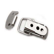 Stainless Steel Latch Lock for Tool Boxes and Cabinets with Secure Spring Buckle Silver
