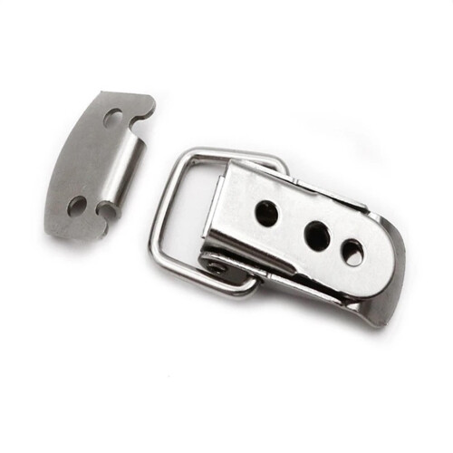 Stainless Steel Latch Lock for Tool Boxes and Cabinets with Secure Spring Buckle  Silver