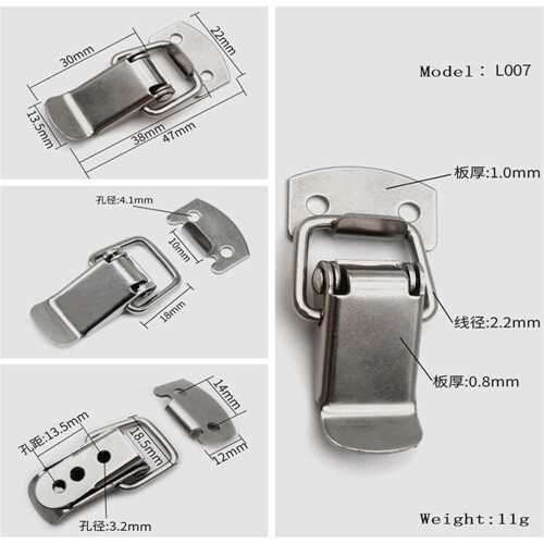 Stainless Steel Latch Lock for Tool Boxes and Cabinets with Secure Spring Buckle  Silver 1