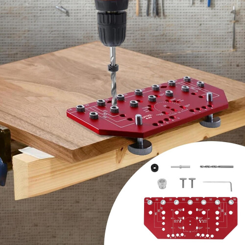 Cabinet Hardware Jig with Adjustable Edge Offsets for Precision Hinge Placement and Handles 1