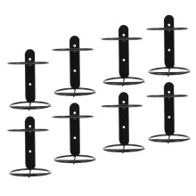 8Pcs Wall Mounted Wine Rack Black Metal Bottle Holder SpaceSaving Iron Storage for Home Bar