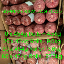 (No Tripe Mix, 30) Supreme Raw Variety Barf Raw Diet Frozen Raw Dog Food - 454g Rolls
