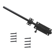12 Inch Heavy Duty Barrel Bolt Gate Latch with Padlock Hole, Black Stainless Steel Lock for Fence Shed Barn Door