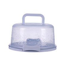 Cake Carrier with Secure Buckle Lock and Handle, Transparent Lid for Parties and Travel, Blue
