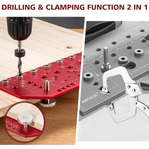 Cabinet Hardware Jig with Precision Hinge Alignment, Adjustable Drill Guide for Accurate Cabinet Installation 1